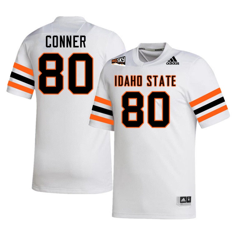 Idaho State Bengals #80 Tanner Conner College Football Jerseys,Uniforms Stitched-White